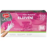 Roll-Up Pudralı Lateks Muayene Eldiven M 100'LÜ 4 Adet