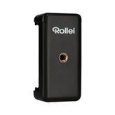 Rollei Akıllı telefon tutucu – Akıllı telefonunuz için evrensel tutucu, alt ve arka tarafında 1/4 inç dişli, 8,5 cm genişliğe kadar akıllı telefonlar için uygun, siyah