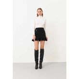 ROMAN Volanlı Örme Mini Etek Siyah K2425007_001 - 38