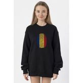 Romania Fingerprint Siyah Kadın 2İp Sweatshirt