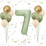 Rönesans Su Yeşil Rakam Balon Seti Yaş-7