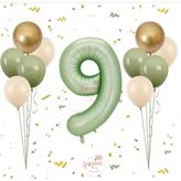 Rönesans Su Yeşil Rakam Balon Seti Yaş-9