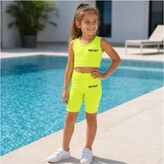 Rony Pony Kids Kız Çocuk Neon Sarı Crop Üst ve Uzun Şortlu Mayo Takımı - 2 Parça - 12 - 13 Yaş