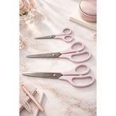 Rooc 3'lü Makas Seti 21,5-19,5-14 cm, Paslanmaz Çelik, Pembe