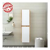 Roomart 2 Kapaklı Asma Ahşap-mat Beyaz Banyo Boy Dolabı Atlantik Çam-Mat Beyaz