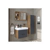 ROOMART Ada Lavabolu Banyo Alt Dolabı + Banyo Üst Dolabı + Banyo Boy Dolabı