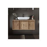 ROOMART Ayaksız Oval Lavabolu Mdf 105 Cm Çekmeceli Banyo Dolabı