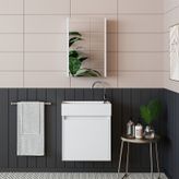 Roomart Ayaksız Tek Kapaklı Lavabolu Mat Beyaz 50 Cm Banyo Dolabı Mat Beyaz