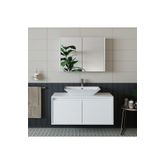 Roomart Banos Banyo Lavabolu Mat Beyaz Mdf 100Cm Banyo Dolap+Aynali Banyo Ust Dolap
