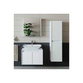 Roomart Banos Banyo Lavabolu Mat Beyaz Mdf 65Cm Banyo Dolabi+Aynali Banyo Ust Dolap+Banyo Boy Dolap