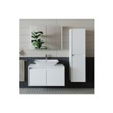 Roomart Banos Banyo Lavabolu Mat Beyaz Mdf 85 Cm Banyo Dolabi+Aynali Banyo Ust Dolap+Banyo Boy Dolap