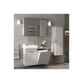 ROOMART Dubai Mdflam Sepetli Banyo Dolabı Seti, Lavabolu Alt Dolap + Aynalı Banyo Üst Dolabı + Boy Dolabı