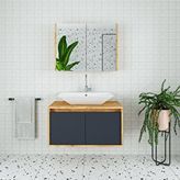 Roomart Lavabolu 85 cm Aynalı Üst Banyo Dolabı