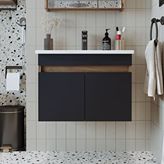 Roomart '' Lavabolu '' Atlantik - Antrasit Mat Mdf 65 Cm Banyo Dolabı Çok Renkli