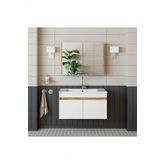 Roomart '' Lavabolu '' Atlantik-beyaz Mat Mdf 85 Cm Banyo Alt Dolap + Aynalı Üst Dolap
