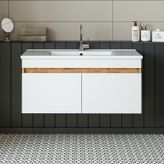 Roomart '' Lavabolu '' Atlantik-beyaz Mdf 100 Cm Banyo Alt Dolabı Atlantik Çam - Beyaz