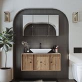 Roomart Lavabolu Mat Mdf 105 Cm Çekmeceli Banyo Dolabı + Aynalı Üst Dolabı Atlantik Çam