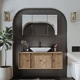 ROOMART Lavabolu Mat Mdf 120 Cm Çekmeceli Banyo Dolabı + Aynalı Üst Dolabı