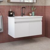 Roomart '' Lavabolu '' Mat Mdf 80 cm Banyo Alt Dolabı - Beyaz