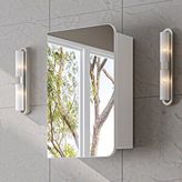 Roomart Likya Kulpsuz Tek Kapaklı Aynalı Mdflam 45 Cm Aynalı Banyo Üst Dolabı Beyaz