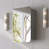 Roomart Likya Kulpsuz Tek Kapaklı Aynalı Mdflam 45 Cm Aynalı Banyo Üst Dolabı Kül Gri