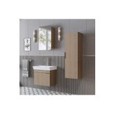 ROOMART Likya Mdflam Kapaklı Lavabolu 60 Cm Banyo Alt Dolabı + Banyo Üst Dolabı + Banyo Boy Dolabı