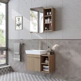 Roomart Likya Mdflam Lavabolu Banyo Dolabı Takımı, 72 cm Lavabolu Banyo Alt Dolabı + Üst Dolabı
