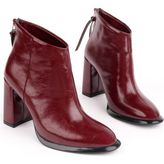 ROSE-1515 Fermuarlı Kalın Topuk Bot - Bordo