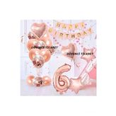 Rose Gold Şeffaf Konfetili Yaş Balon Seti, 6