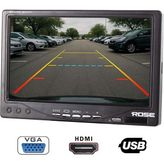 Rose MR-70HD 7” Full Hd IPS VGA Ekran-Hdmı Girişi-2 Adet Video Girişi Gömülü ve Ayaklı-Montaj Uzaktan Kumanda-Kamera Tetikleme Ucu - Analog - 1 ms - 100 Hz