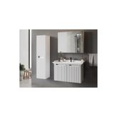 ROSEART BANYO ROSELİNE 80CM BANYO DOLABI SETİ ALT DOLAP + SERAMİK LAVABO + ÜST MODÜL + BOY DOLAP