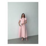Roserella Tekstil ELENA Midi Elbise - Pembe