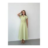 Roserella Tekstil ROZA Midi Elbise - Yeşil