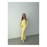 Roserella Tekstil TANA Midi Elbise - Sarı