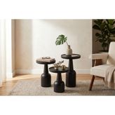 Rosetta Ahşap Zigon Sehpa Seti, Siyah