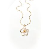 roshel Çelik Gold Renk Sakura Çiçek Kolye