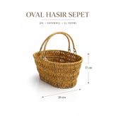 Rosie Hasır 2 Kulplu Oval Çok Amaçlı Sepet