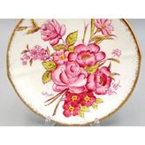 Roslyn Fine Bone China Porselen Antika Tabak 3'Lü, Pembe Çiçek Desenli, Altın Yaldızlı Kenarlık, Bunnings, İngiltere Yapımı