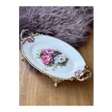 Rossev Antique Kulplu Oval Tabak 47 cm