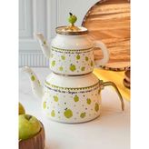 Rossev Green Apple Emaye Çaydanlık - Yeşil