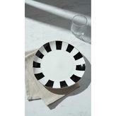 Rossev Porselen Pasta Tabak 22 cm Valessa - 0,5 ml - Siyah - Beyaz