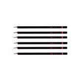 Rotring 2B Sınav Kalemi 6'lı Set, Siyah, 7.5 cm