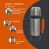 Rox Campıng 0.75 Lt Kamp Termos - Siyah - 710 ml