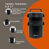 Rox Camping 2.2 Lt Yemek Termosu - Siyah - 2,2 lt