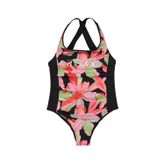 Roxy Active RG One Piece Kız Çocuk Mayo, 12, ERGX103207, ANTHRACITE THE MOVES FLORAL, Kız Çocuklar