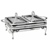 Roy King QA 41 38x26x18 cm Dikdörtgen 2'li Ayaklı Gümüş Fırın Kabı