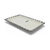 Roy King Sofia Silver Dikdörtgen Sunum Tabak 32CMX20CM - Beyaz