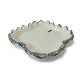 Roy King Sofia Silver Kare Sunum Tabak 31CMX31CM - Beyaz