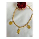 Roya Happiness ALTIN KAPLAMA PULLU ZİNCİR KOLYE TAM YARIM KÜLÇE ALTINLI ŞIK HEDİYE GELİNE EŞE ANNEYE HEDİYE KUTULU