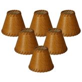 Royal Designs, Inc. Yuvarlak Suni 2 Tonlu Deri Avize Temel Gölge CS-970-6-6, Koyu Kahverengi, 3 x 6 x 5, 6'lı Paket